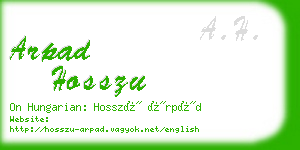 arpad hosszu business card